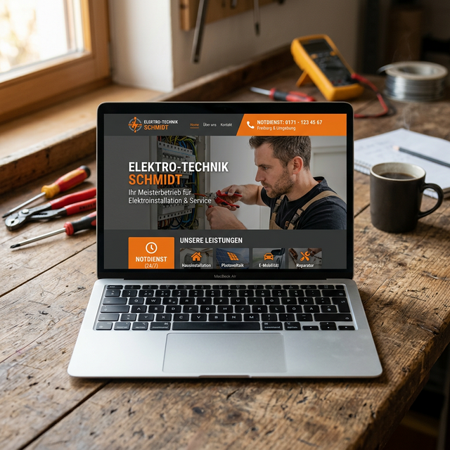 Mockup: Elektro-Technik Schmidt